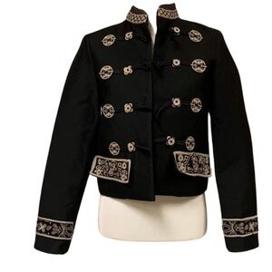 Black with gold/beige detail blazer 4
